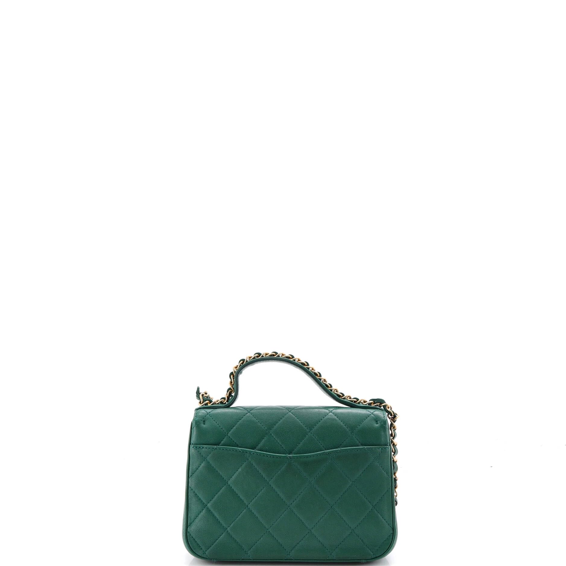 Mini but Mighty Chic Chanel Pre-Loved Chain Infinity Top Handle Bag Mini, Green