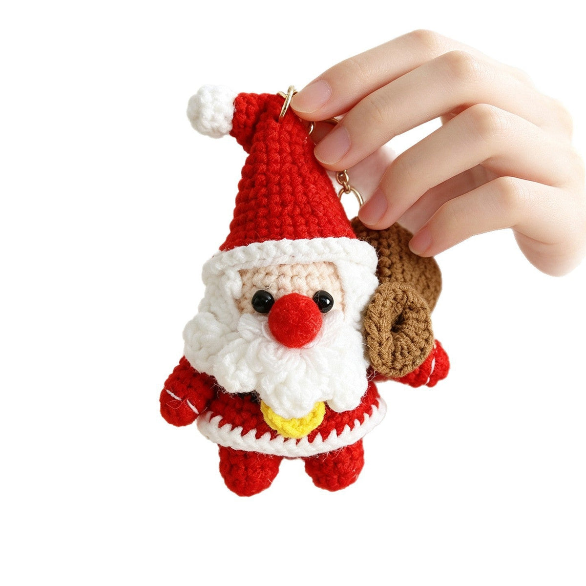 Knitted Yarn Santa Claus Keychain Backpack