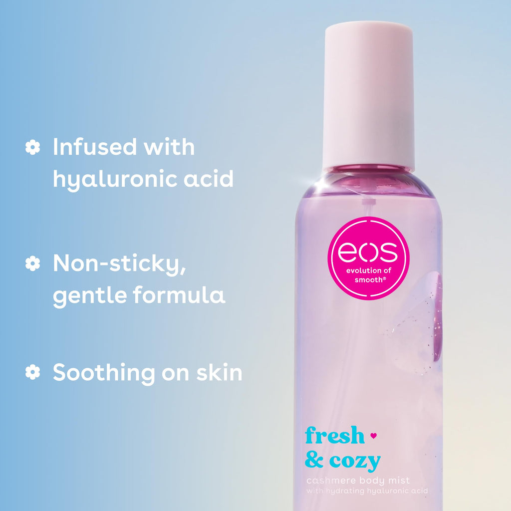 eos Fresh & Cozy Body Care Set - Body Lotion, Body Wash, Body Mist, Shave Oil, Hand Cream, 4-Piece Fragrance Layering Routine Bundle