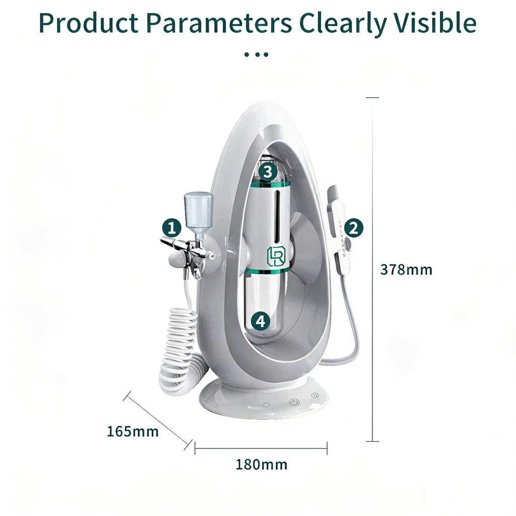 3-in-1 Facial Hydra-Oxygen Spray Machine, Nano Facial Steamer, Professional Blackhead Extractor, Waste Water Separation
