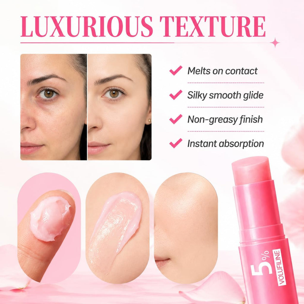 FSLRU PDRN Pink Collagen Volume Multi Balm Stick - Collagen Wrinkle Stick Face & Body Balm for Under-Eyes, Neck, Forehead, Smile Lines, Lips | Plumping, Radiance, Line Care