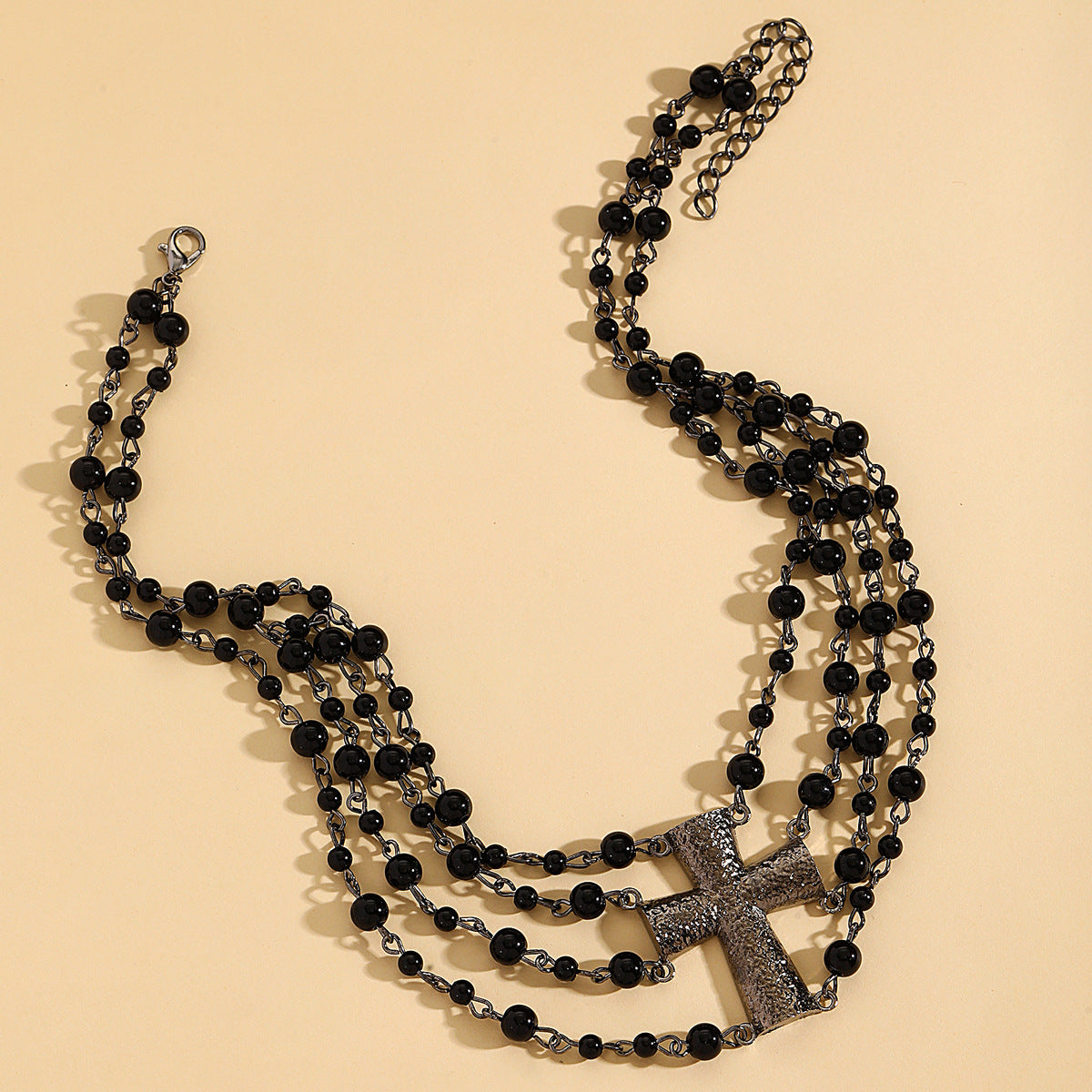 Retro Layered Round-bead Chain Choker