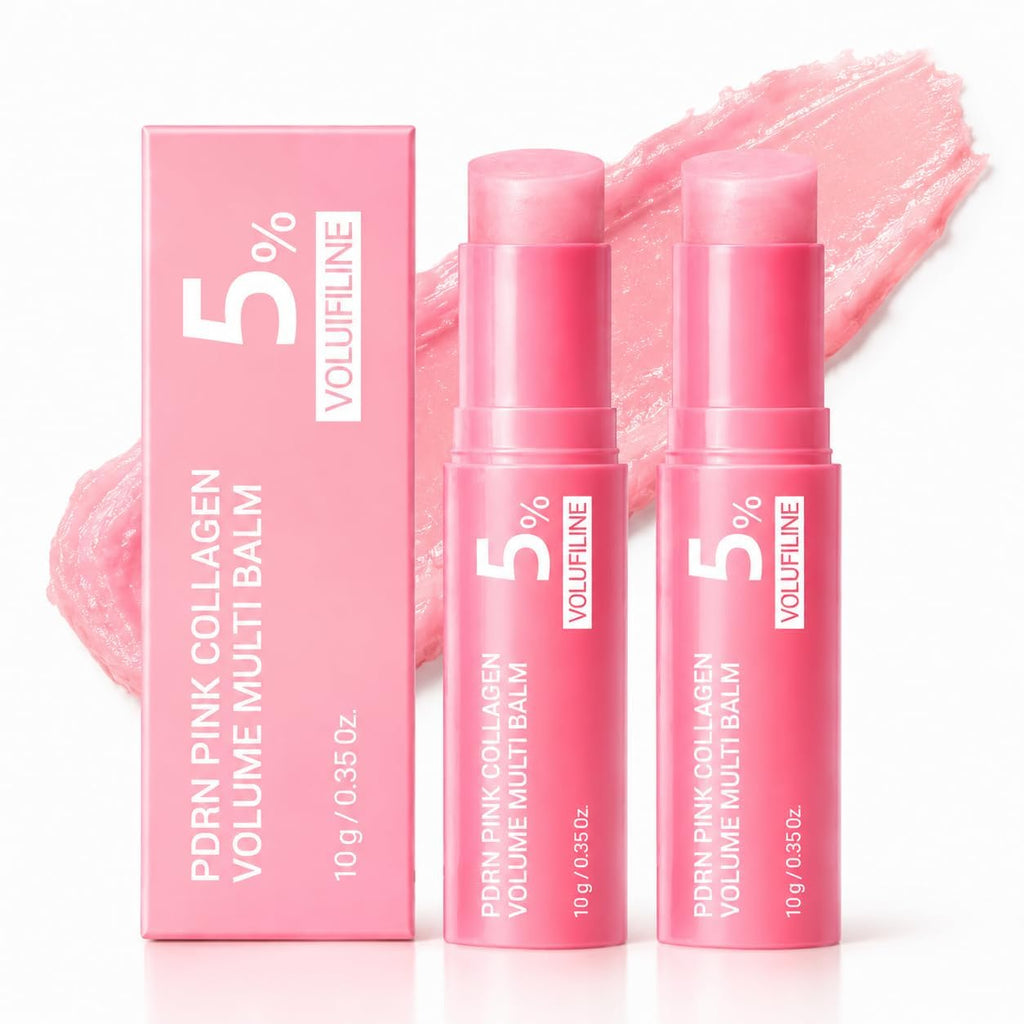 FSLRU PDRN Pink Collagen Volume Multi Balm Stick - Collagen Wrinkle Stick Face & Body Balm for Under-Eyes, Neck, Forehead, Smile Lines, Lips | Plumping, Radiance, Line Care