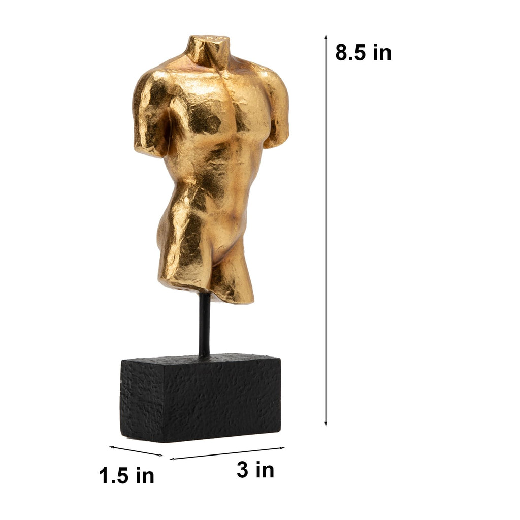 Guichifun Busto Masculino Estatua Escultura de Resina Dorada Decoración del Hogar