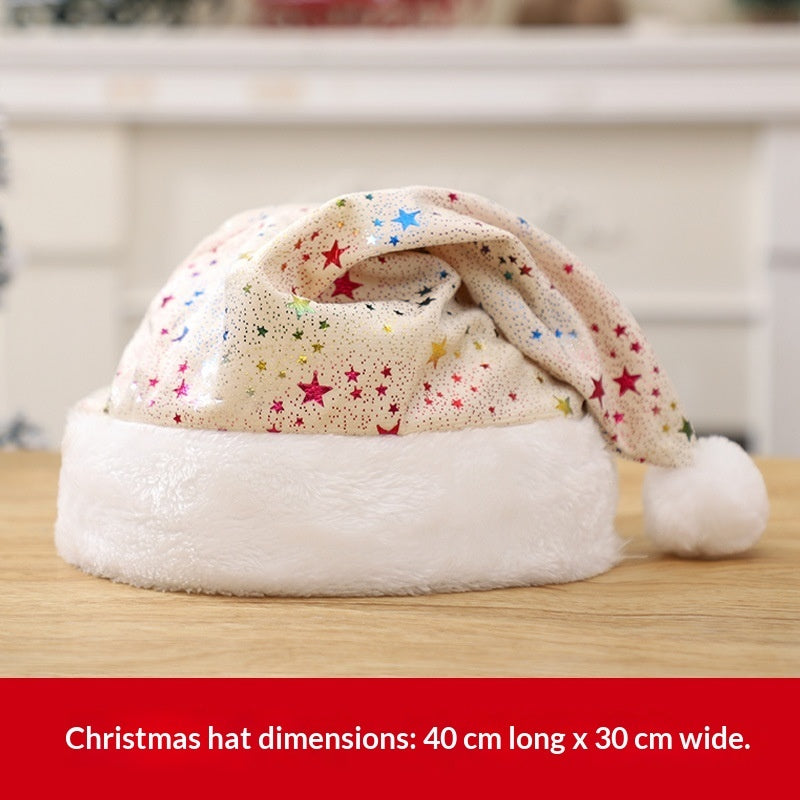 Christmas Party Plush Glowing Christmas Hat For The Elderly