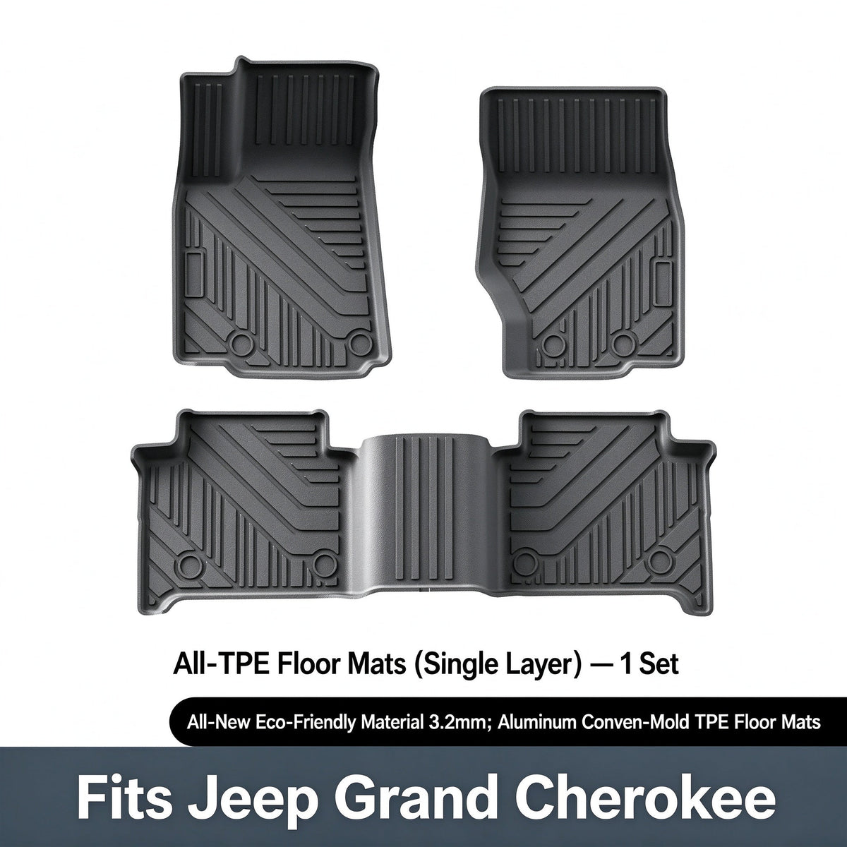 Full TPE Car Floor Mats For Grand Cherokee L 2021-2026, Custom Fit Floor Liners