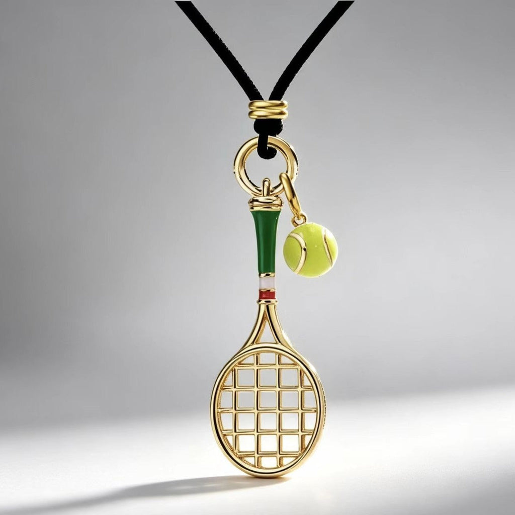 Tennis Rackets Necklace Enamel Craft Retro Easy Matching
