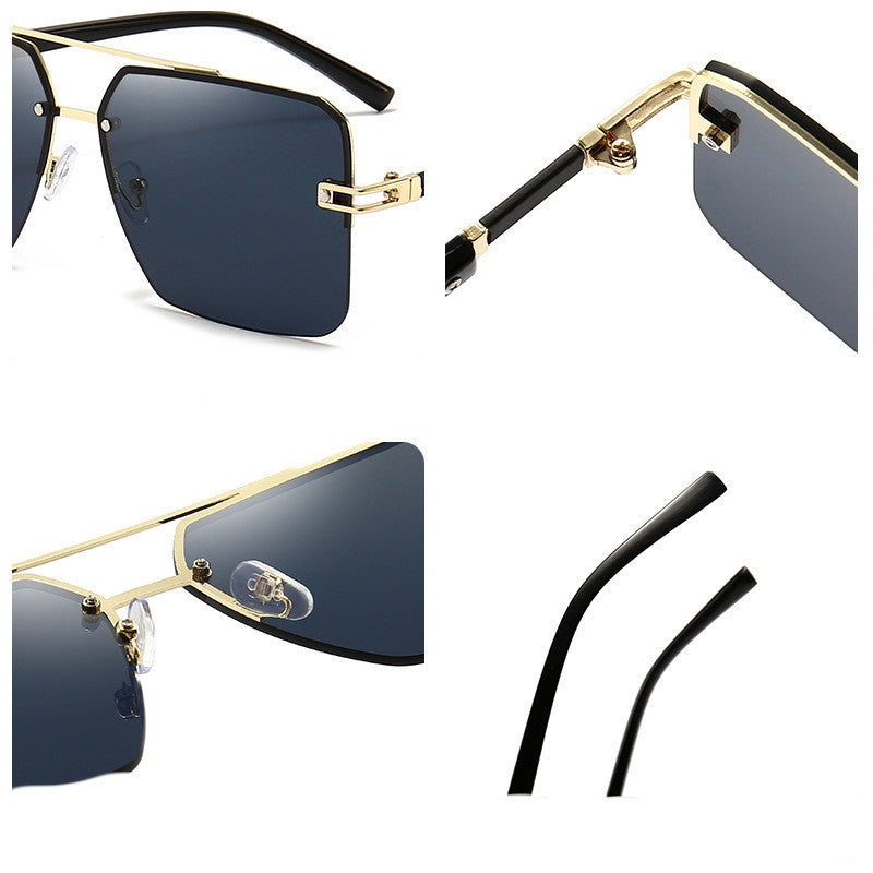 Men's And Women's Fashionable Large-frame Double-beam Sunglasses
