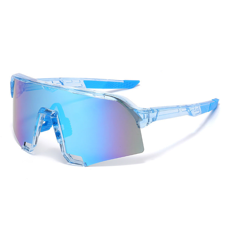 Wraparound Shield Sports Sunglasses Uv400 Protective Mirrored Lens Lightweight Transparent Frame Eyewear Non Slip Temple Tips Suitable For Cycling,fishing,running And Various Outdoor Sports Activities