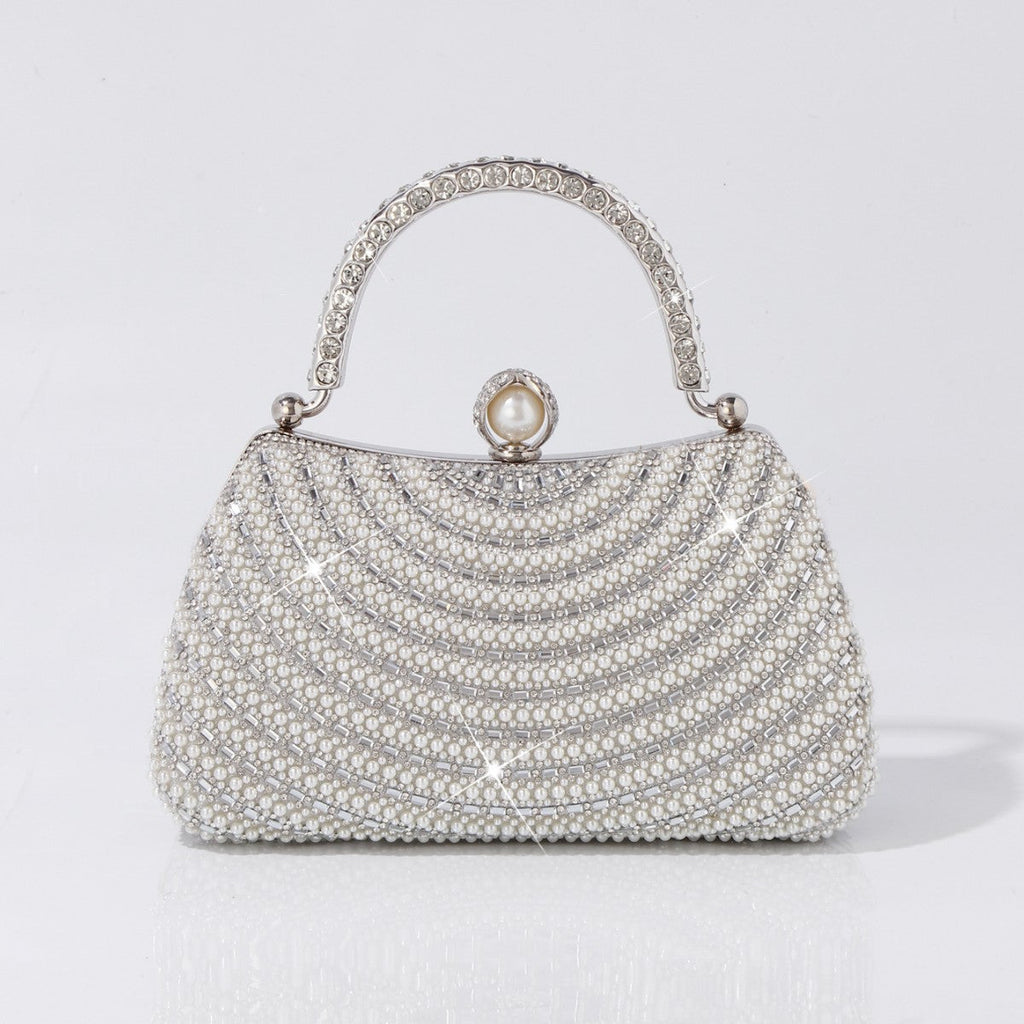 Evening Banquet Clutch With Pearl And Diamond Embellishments