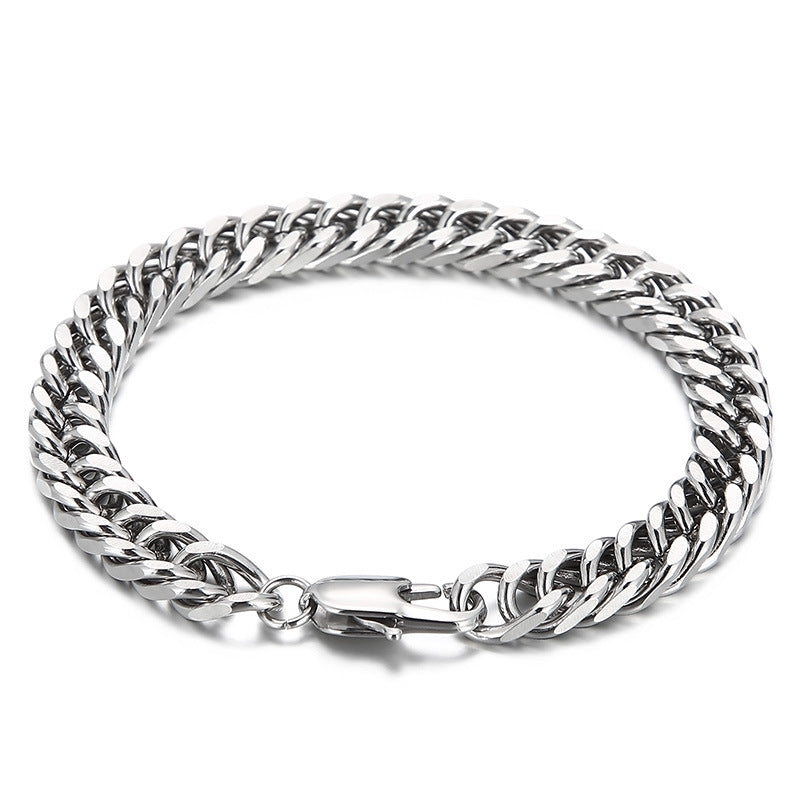 Fashionable Minimalist Stainless Steel Plain Chain Electroplated Bracelet