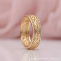 Wish's Popular European And American Style Gold-plated Copper Hollow-carved Zircon-inlaid Ring, Light Luxury Niche Design Jewelry