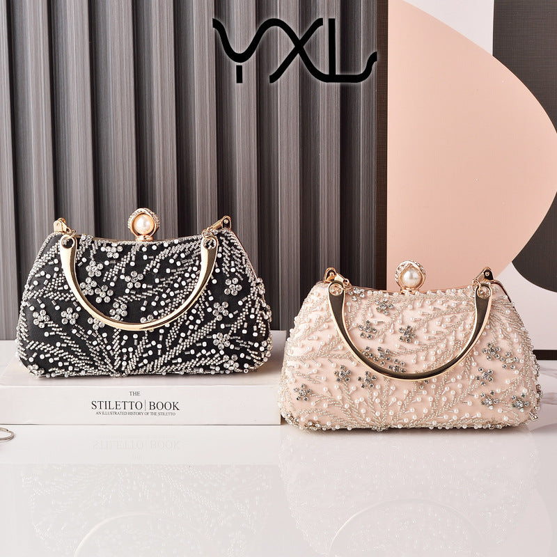 Womens Evening Clutch Beaded Cheongsam-style Bag Wedding Bridal Handbag