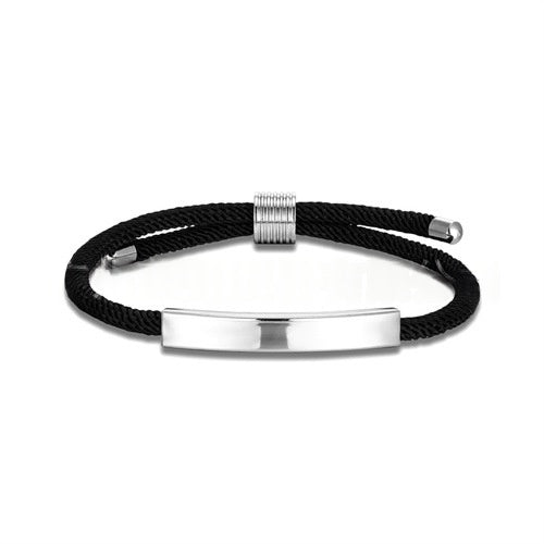 Stainless Steel Curved Pipe Engraved Personalized Bracelet