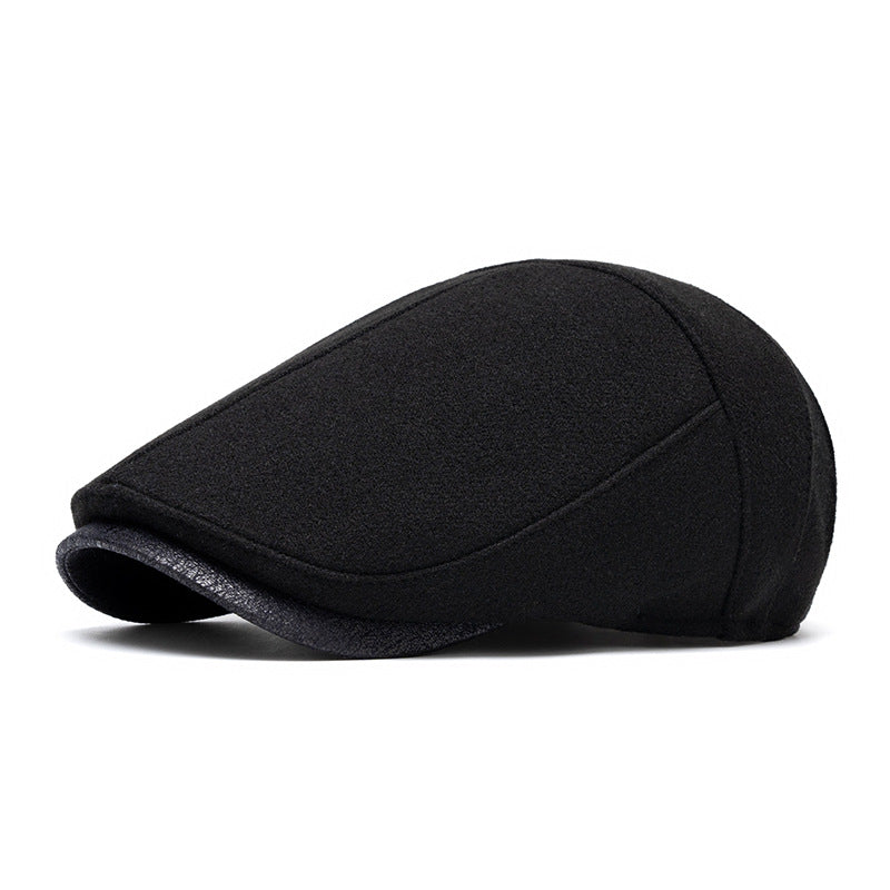 Autumn And Winter Fleece-Lined Warm Retro Peaked Beret
