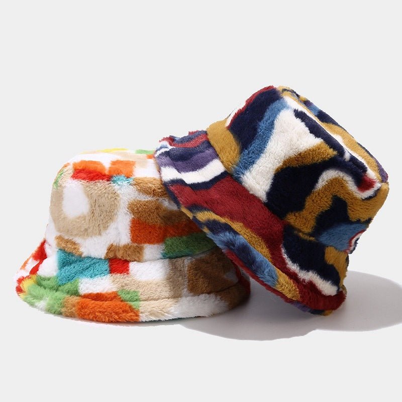 Women's Letter-Printed Plush Warm Sun Hat