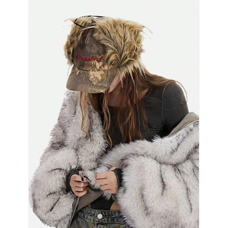 Women's Faux Leather Lei Feng Cap