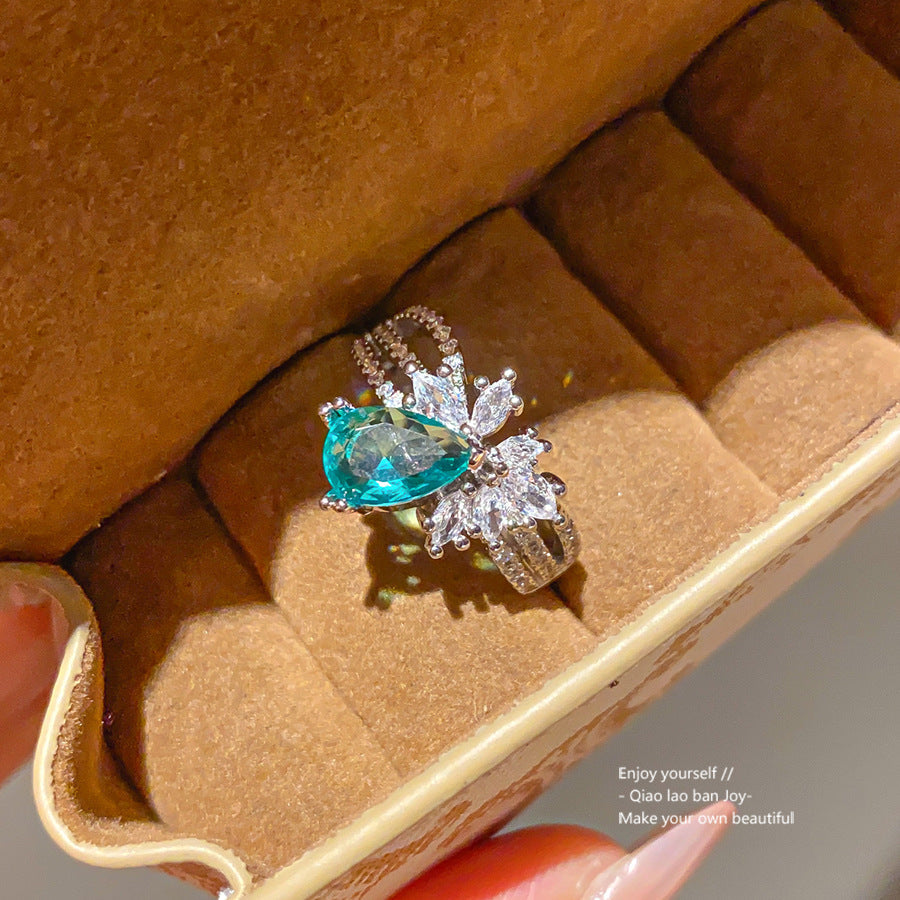 Zircon Oval Open Ring, Simple And Stylish, Unique Minimalist Style, Index Finger Ring, Light Luxury, High-End Feel, Wholesale Jewelry