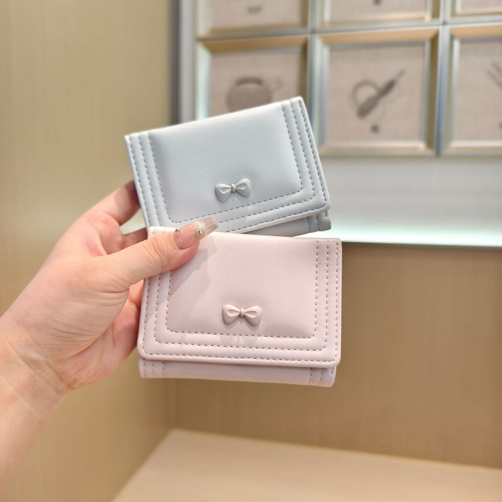 Solid-color Korean-style Cute Bowknot Wallet
