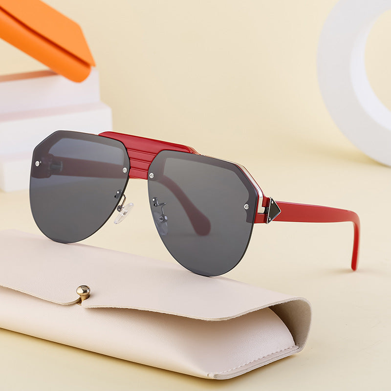 Fashionable Half-Frame Frog-Style For Men Outdoor UV-Protective Driving Sunglasses