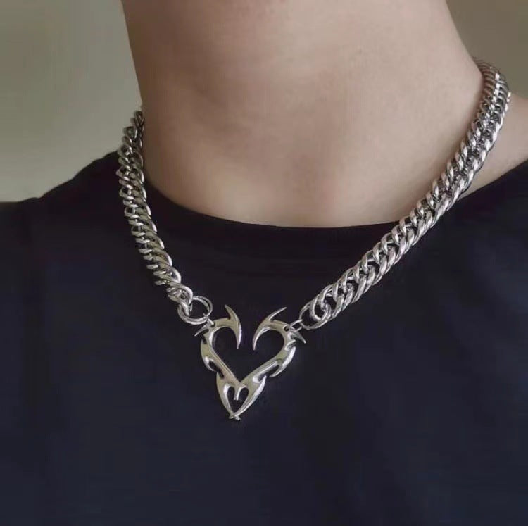 Women's AutumnWinter Heart-Shaped Pendant Necklace