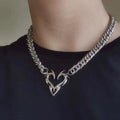 Women's AutumnWinter Heart-Shaped Pendant Necklace