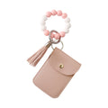 Silicone Bead Wrist Keychain Polyurethane Card Holder Coin Purse