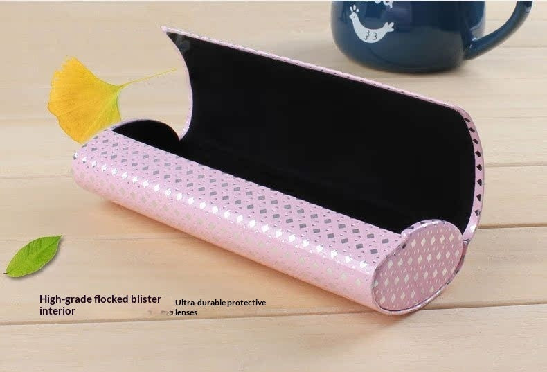 Flip-top Handmade Eyeglass Case New Plaid Linen Design