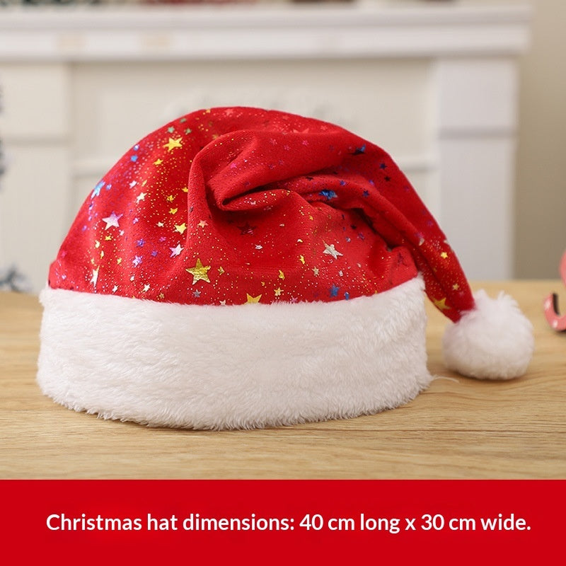 Christmas Party Plush Glowing Christmas Hat For The Elderly