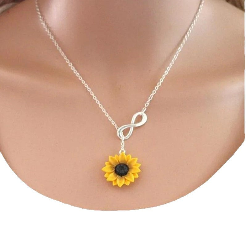 Eternal Love Sunflower Pendant Necklace