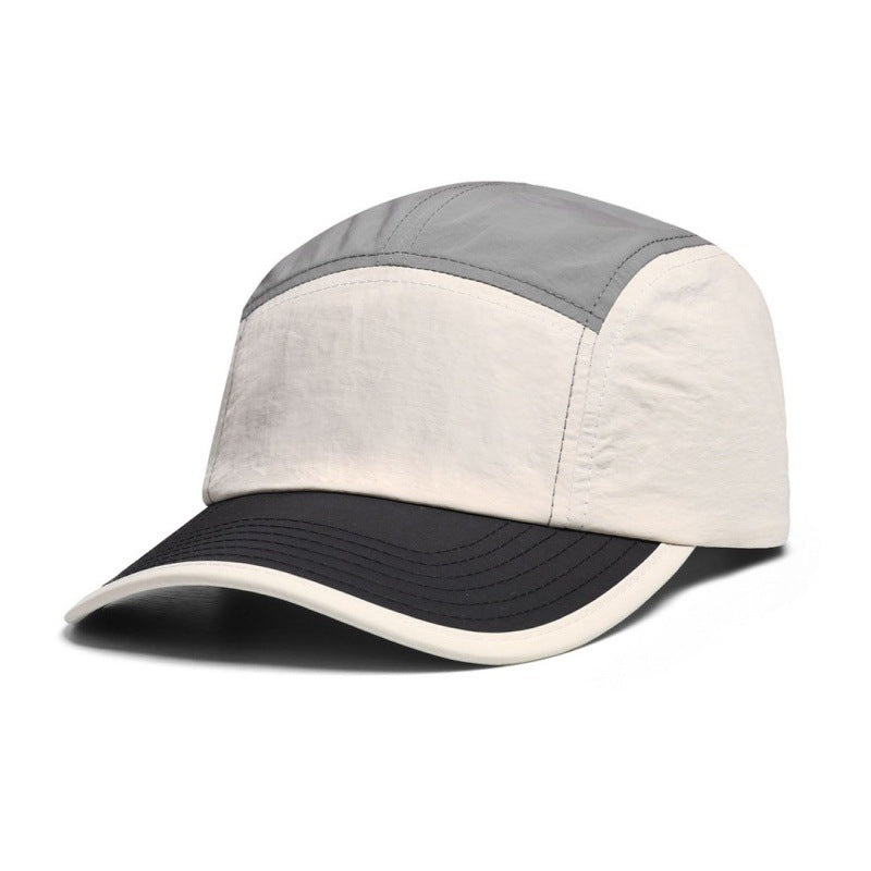 Japanese-style Vintage Quick-drying Multi-color Reflective Baseball Cap With Five-piece Workwear Design For Outdoor Climbing, Water Resistance And Sun Protection