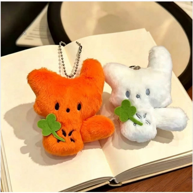 Cute Four-leaf Clover Little Fox Pendant Keychain
