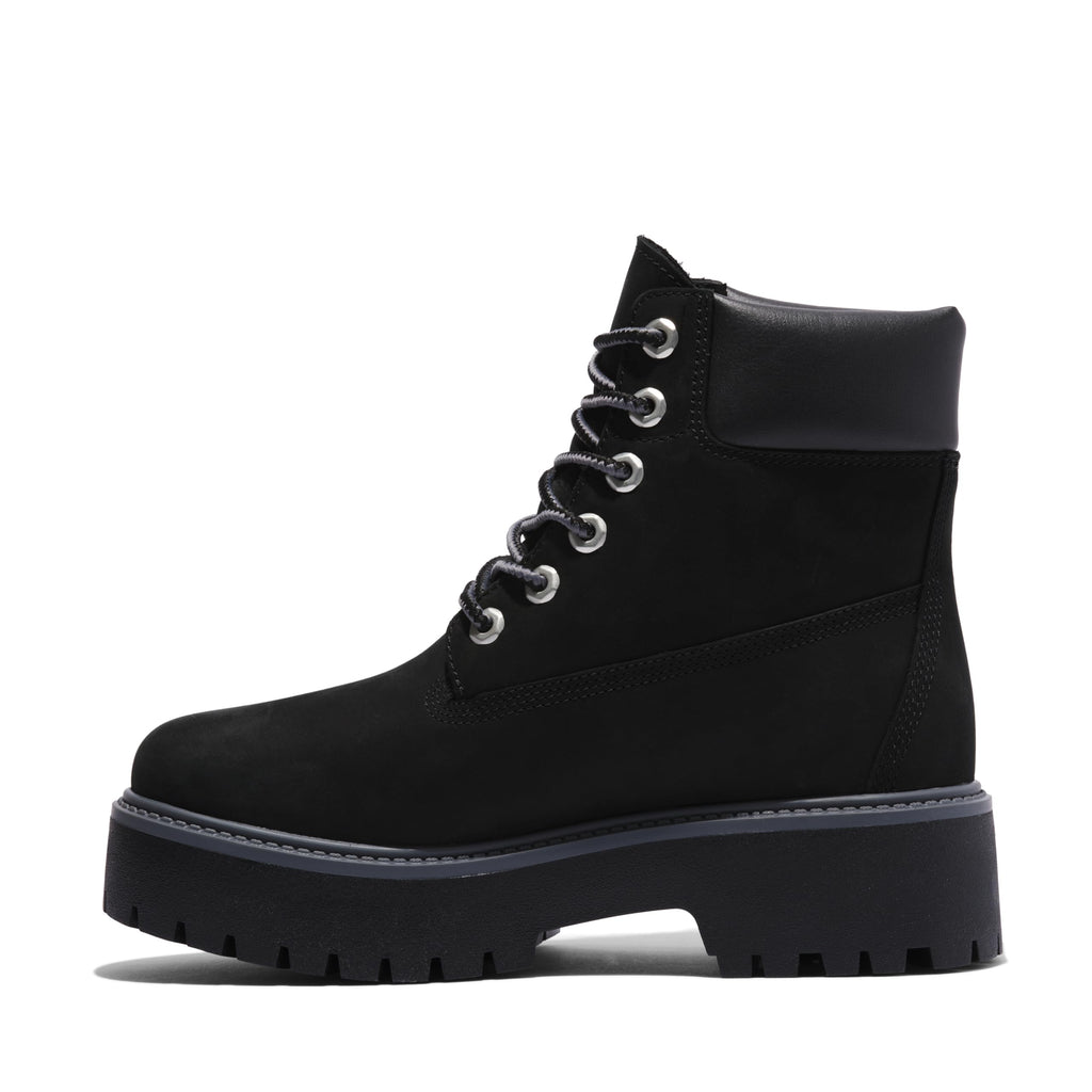 Timberland Women's Stone Street 6 Inch Lace Up Waterproof Boot, Jet Black-NEW 2024, 8.5 Medium