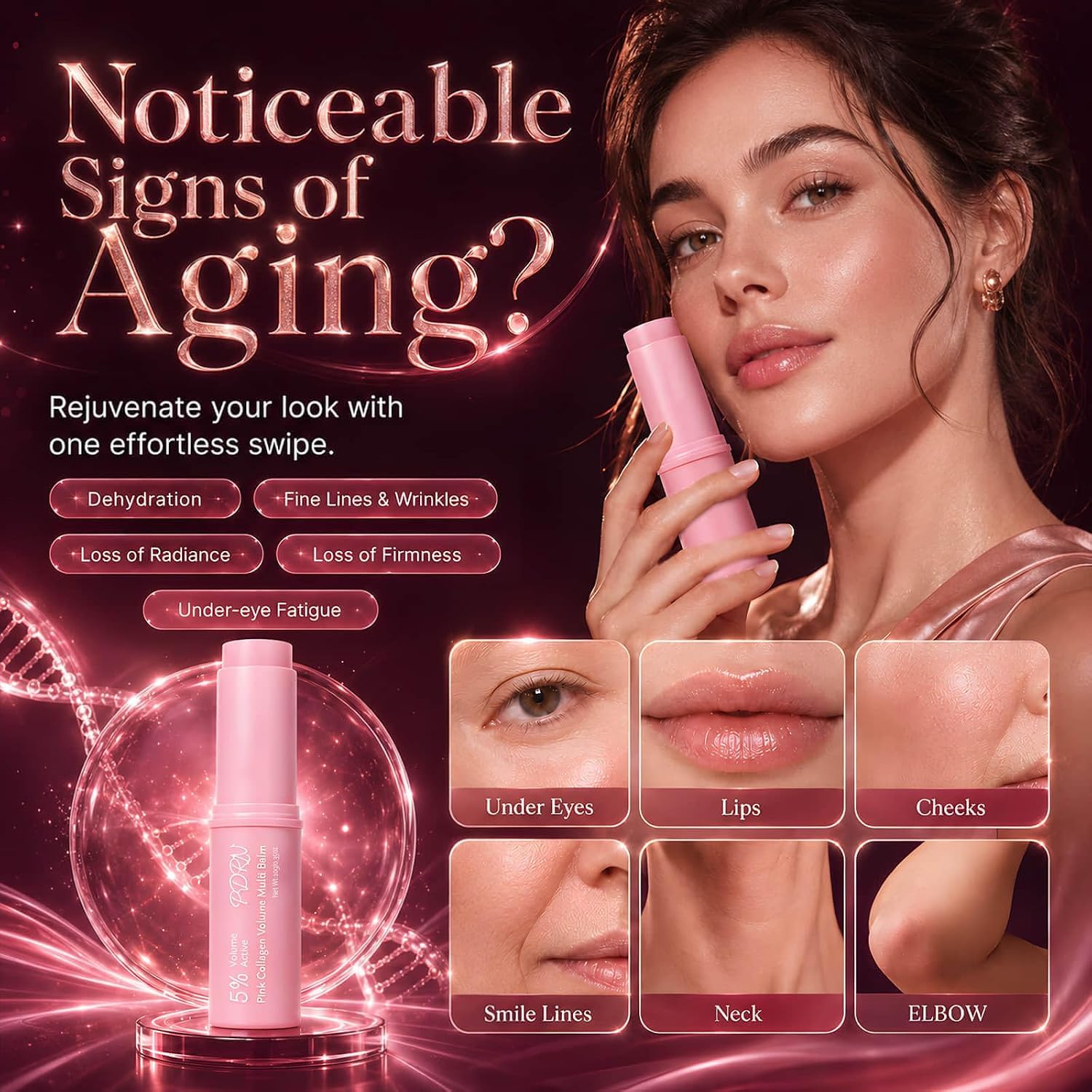 Glow Getter Plumping Xomua Collagen Anti-Aging Multi Balm Stick, 0.35 oz