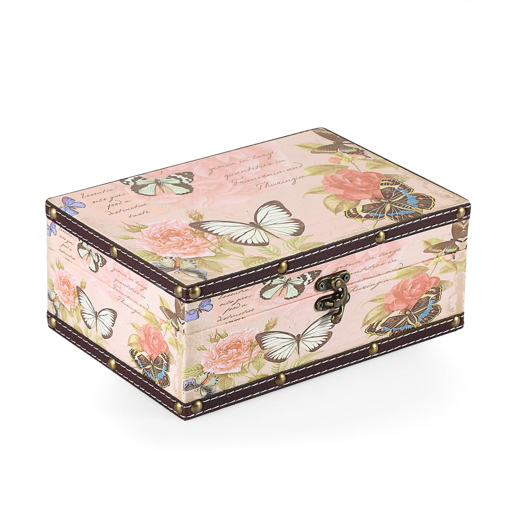 Butterfly Treasure Chest Box, Wooden