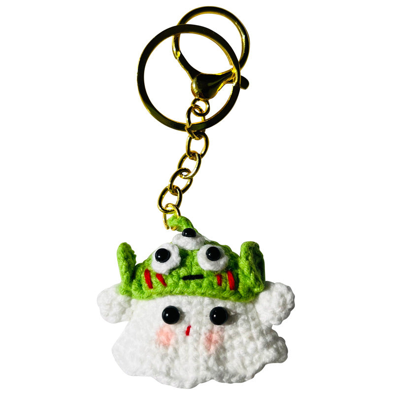 Finished Keychain With A Little Ghost Weaving Pendant