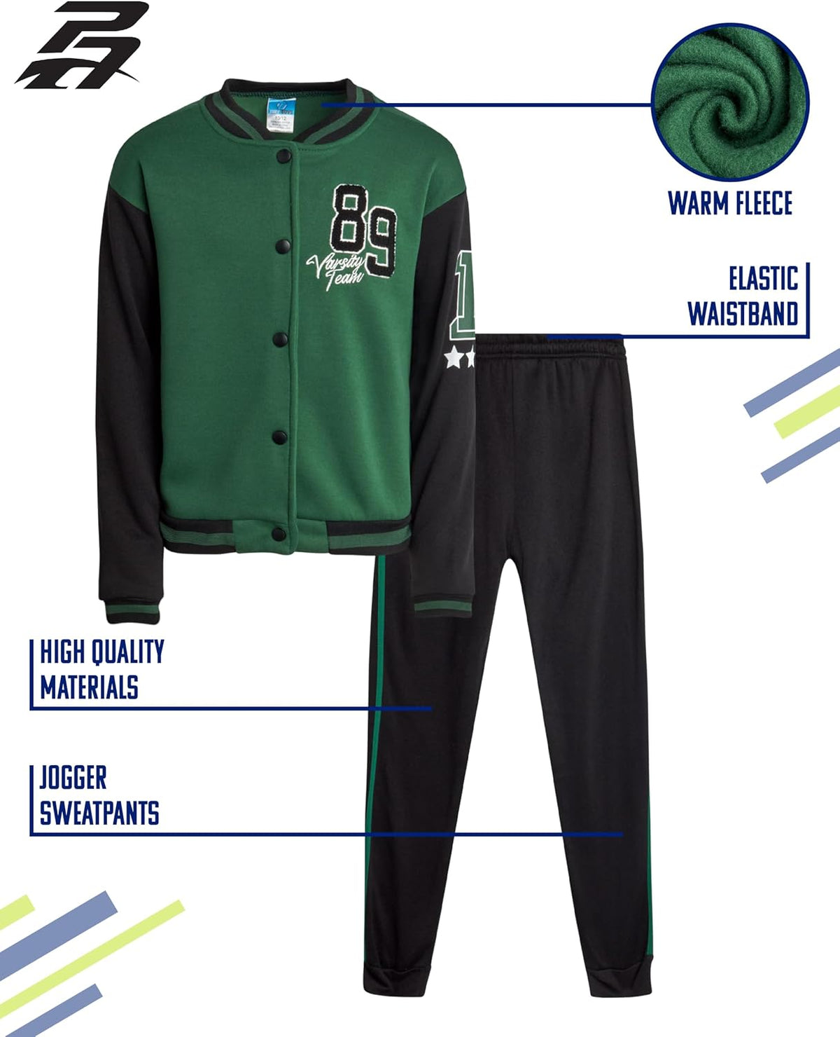 Varsity Ice – Boys' Fleece Jacket & Jogger Set