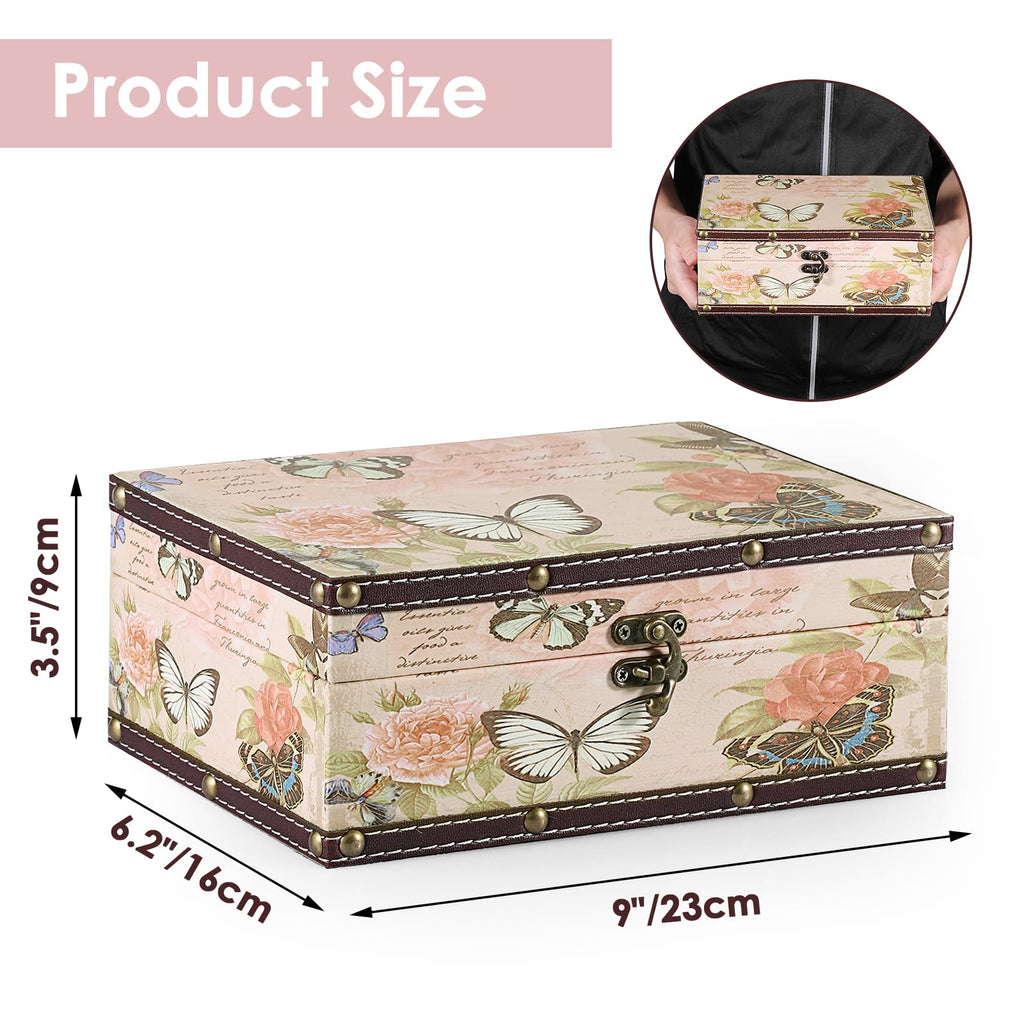 Butterfly Treasure Chest Box, Wooden
