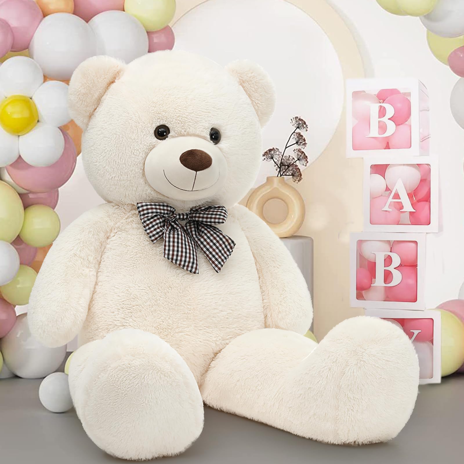 MaoGoLan 47 Inch Giant Teddy Bear, Classic Beige Plush Gift