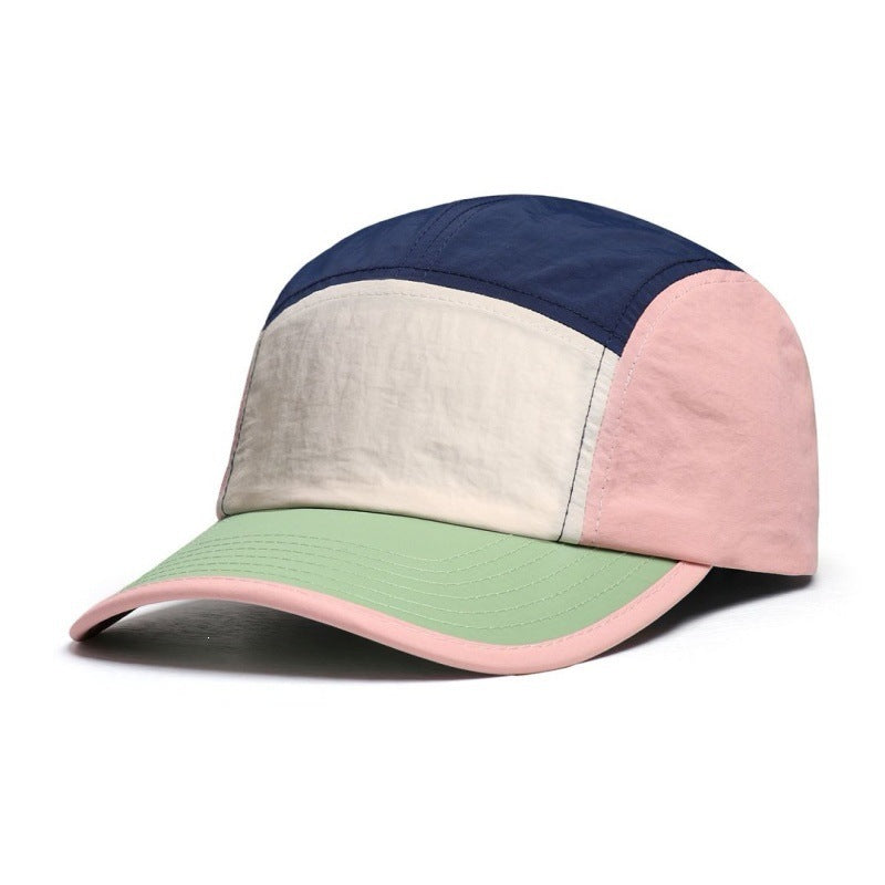 Japanese-style Vintage Quick-drying Multi-color Reflective Baseball Cap With Five-piece Workwear Design For Outdoor Climbing, Water Resistance And Sun Protection