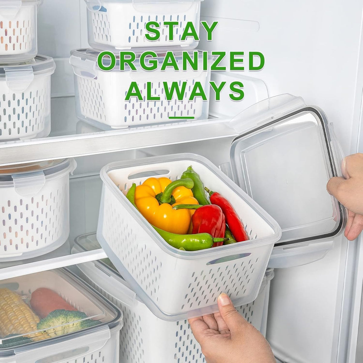 Keep It Fresh Leakproof 8-Piece Fruit Storage Containers for Fridge