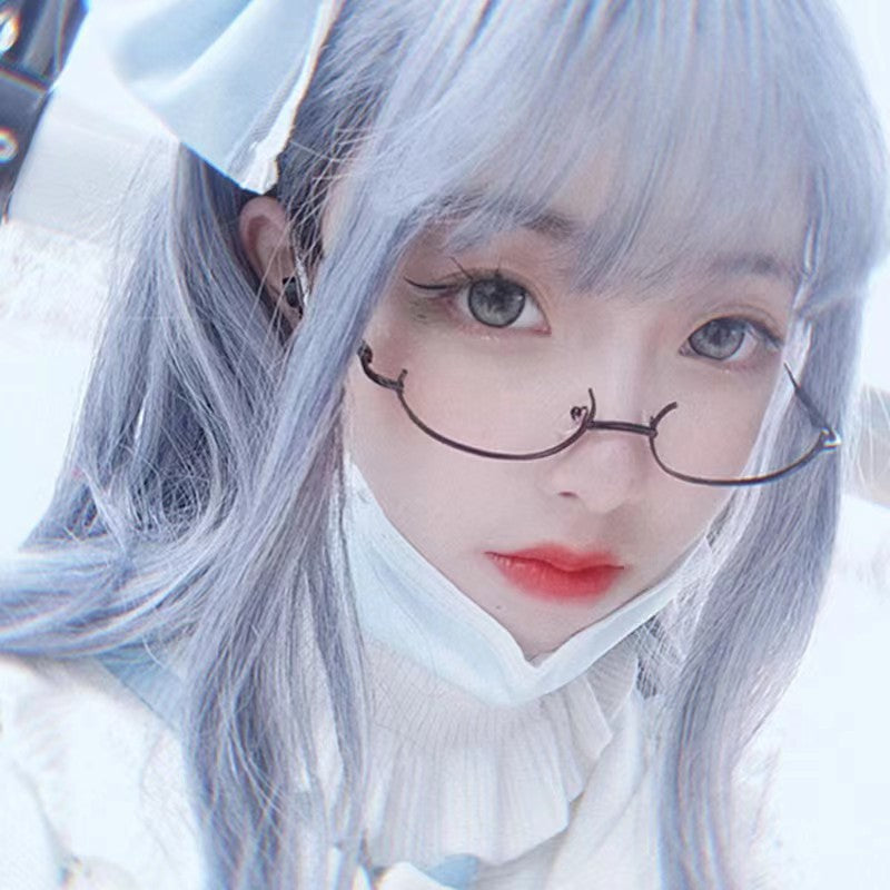 Pure Desire Style Half-rim Glasses Lens-free Decorative Frame