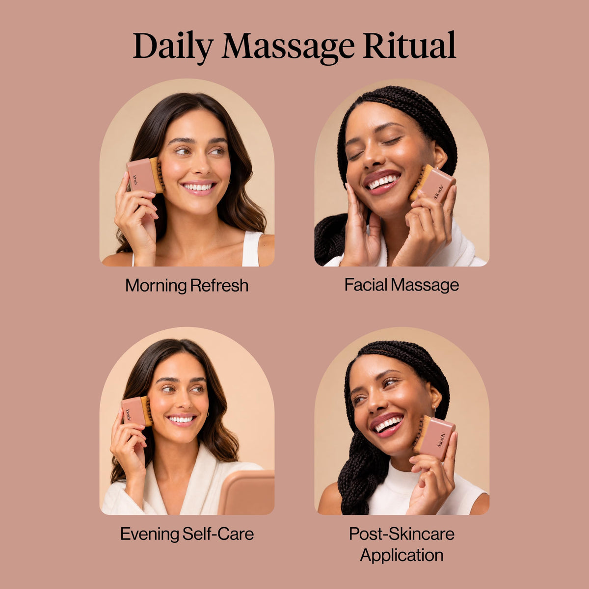 Kitsch Cepillo Facial Contorno Linfático - Cepillos Masajeadores Faciales - Terracota