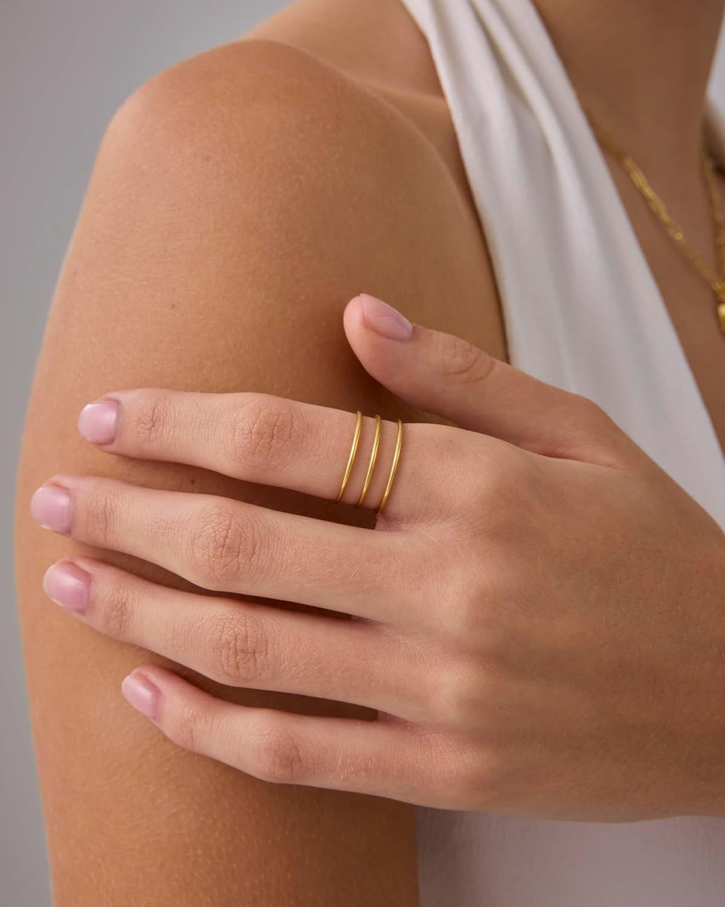 Stack & Slay – 14K Gold Thin Ring Set of 4