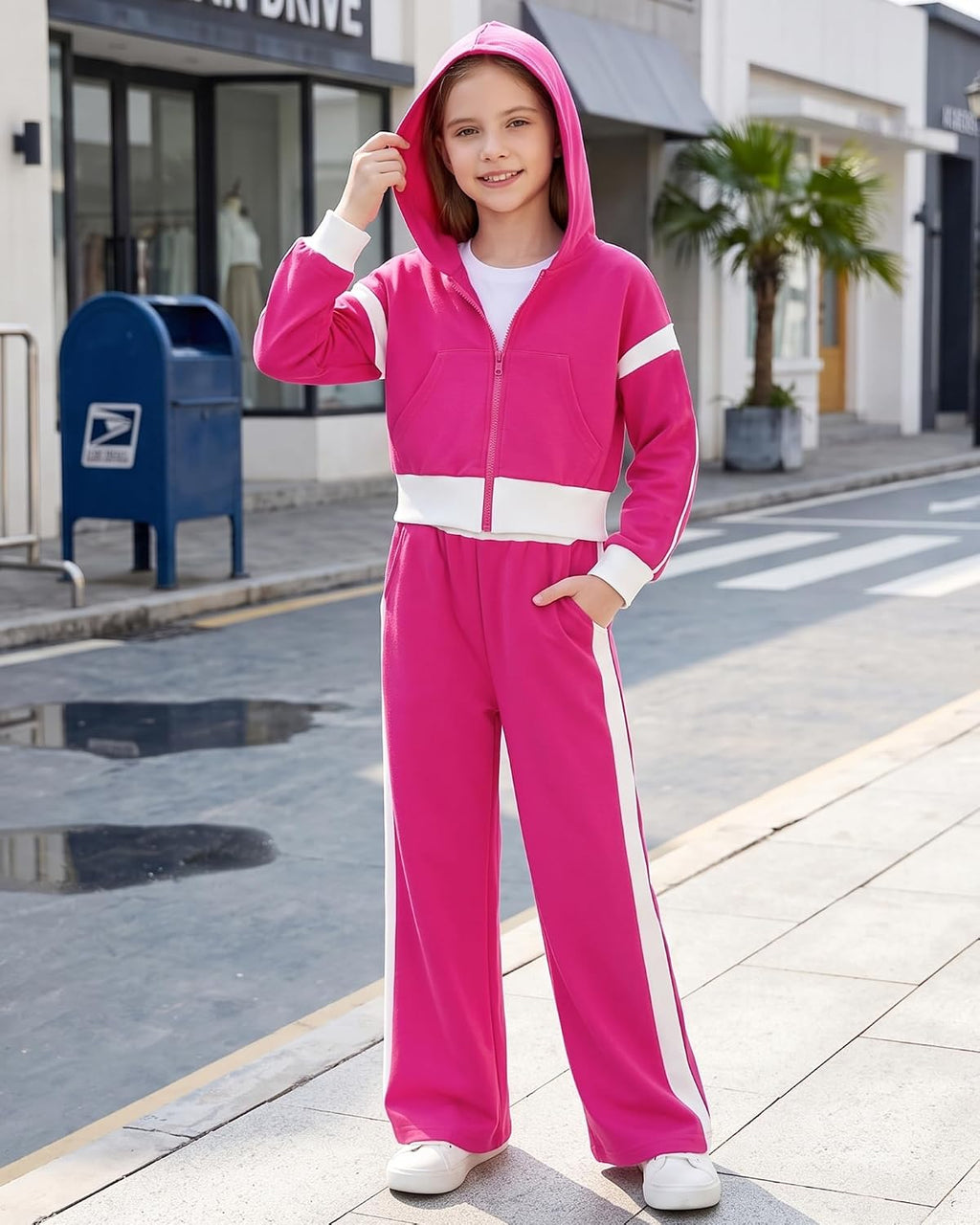 Cozy Queen – Girls' Hooded Sweatsuit