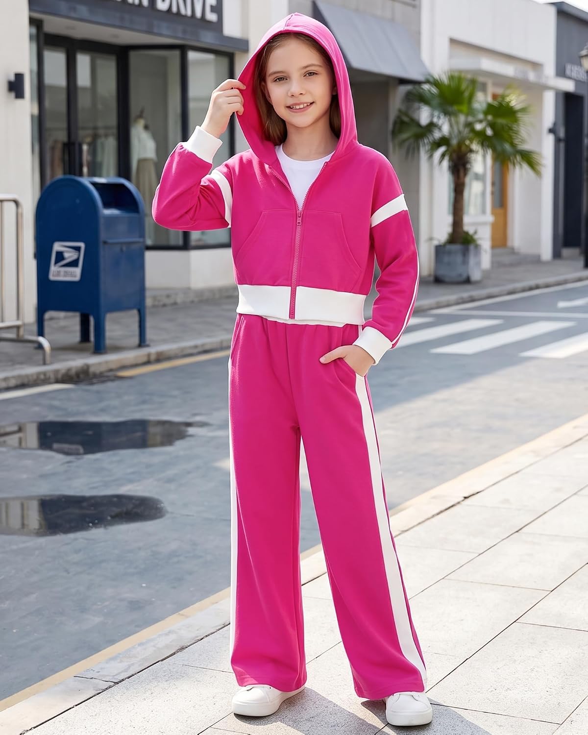 Cozy Queen – Girls' Hooded Sweatsuit