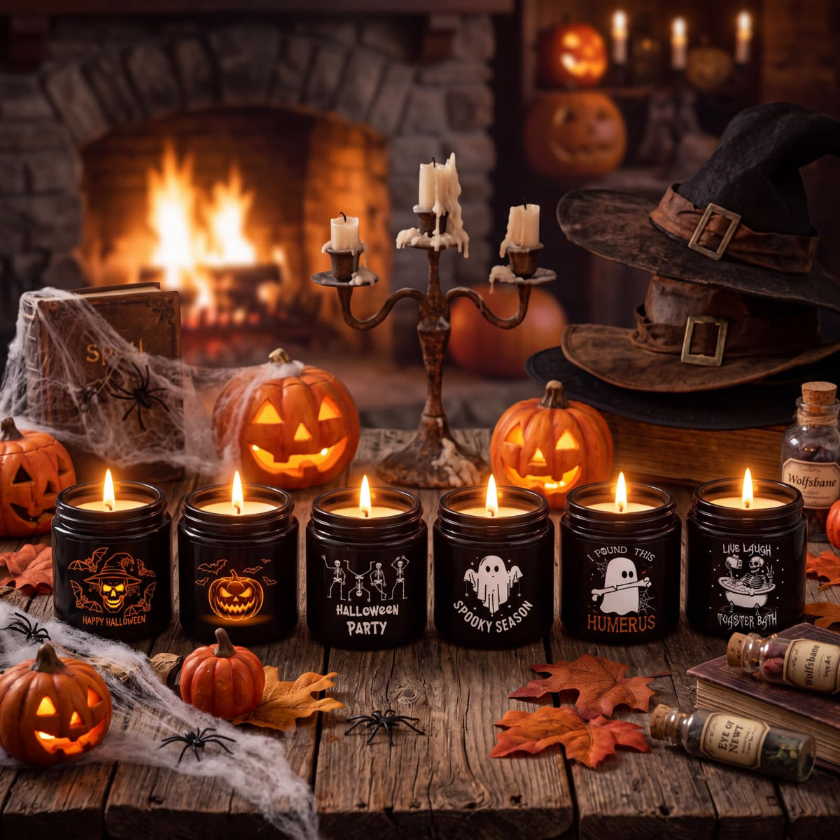 Pumpkin Spice Everything Halloween Candle Set (6)