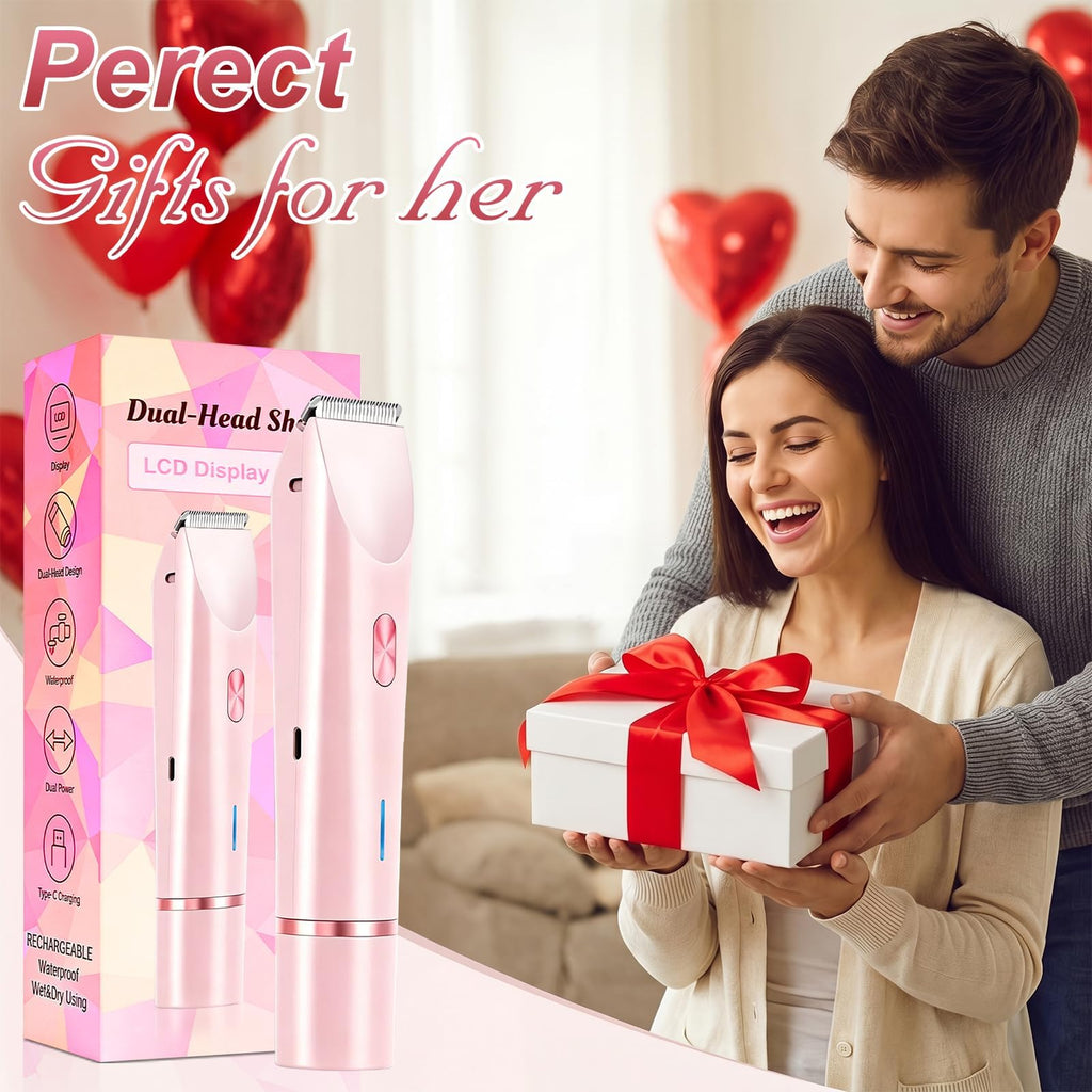 DEBARK 2 in 1 Bikini Trimmer for Women – Pink Electric Razor