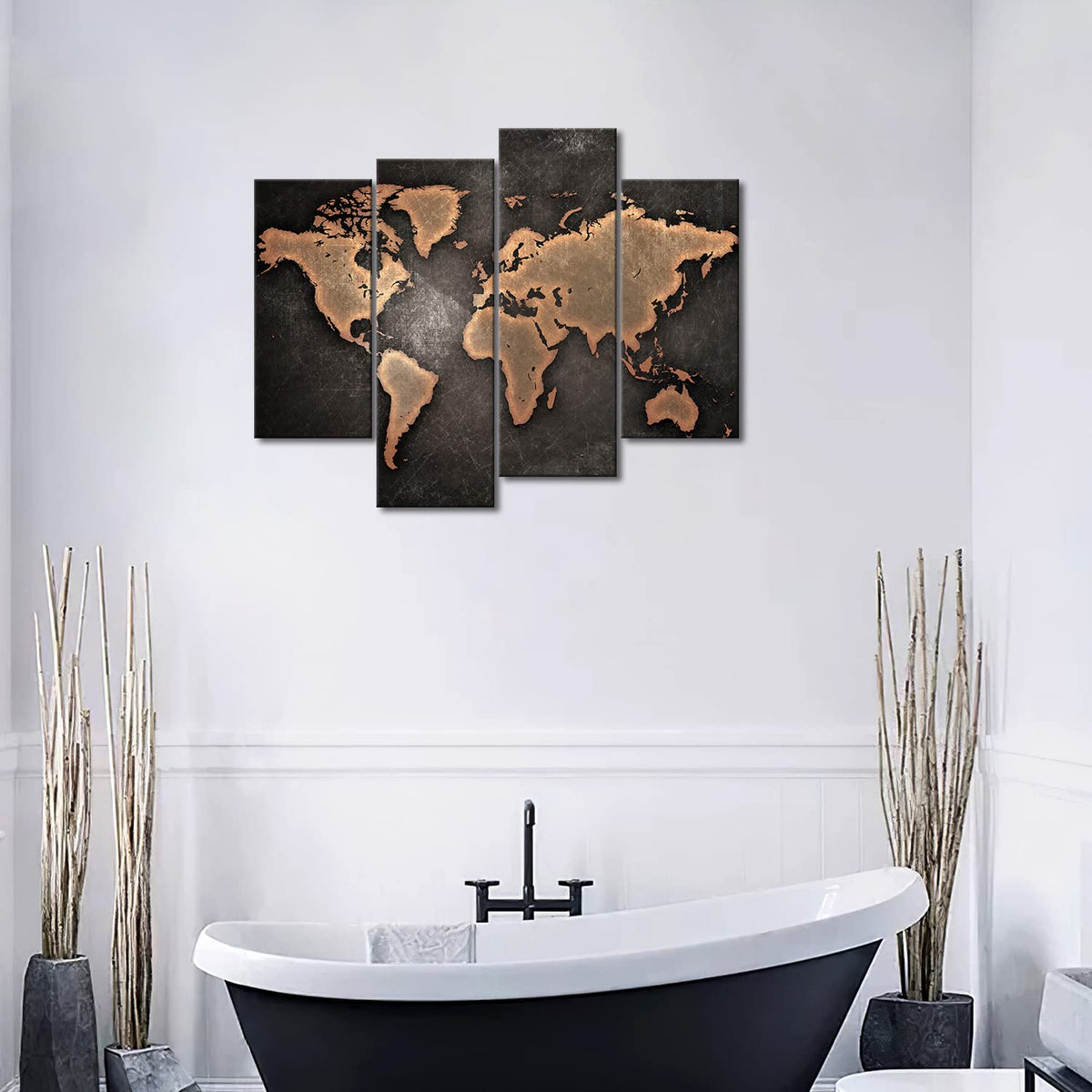 General World Map Black Background Wall Art Painting Pictures Print On Canvas Art The Picture For Home Modern Decoration