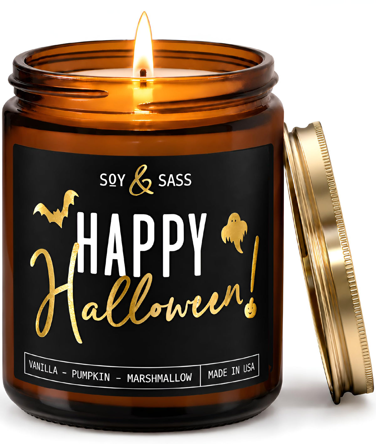 Sweet & Spooky Pumpkin Marshmallow Candle